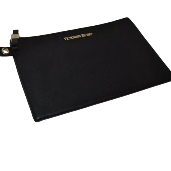 Victoria's Secret Classic Solid Black Wristlet - 10" L, 6.25" H, 1" D - Picture 2 of 5